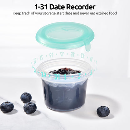 Silicone Container with Lids, Kitchen Food Storage Set, 2/4/8/16oz