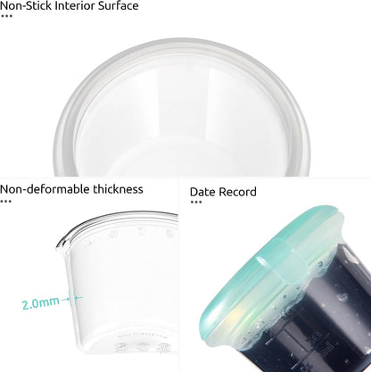 Silicone Container with Lids, Kitchen Food Storage Set, 2/4/8/16oz
