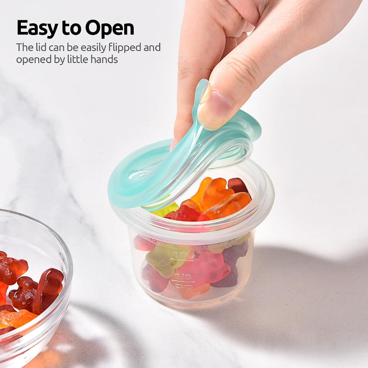 Silicone Container with Lids, Kitchen Food Storage Set, 2/4/8/16oz