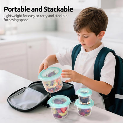Silicone Container with Lids, Kitchen Food Storage Set, 2/4/8/16oz