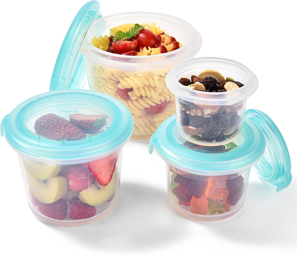 Silicone Container with Lids, Kitchen Food Storage Set, 2/4/8/16oz