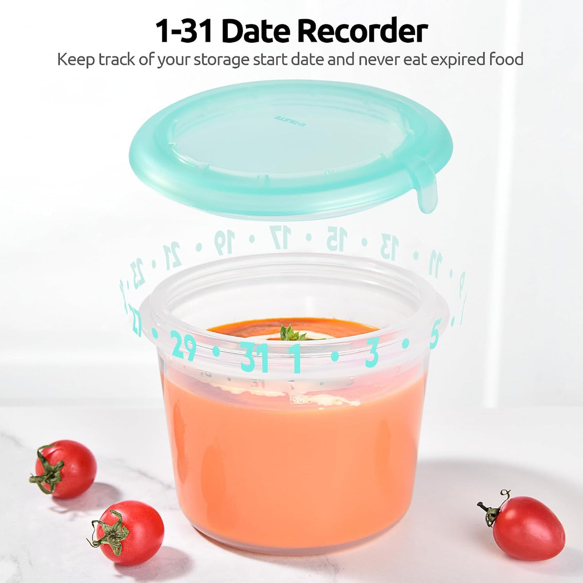 Silicone Container with Lids, Kitchen Food Storage Set, 2/4/8/16oz