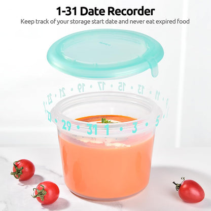 Silicone Container with Lids, Kitchen Food Storage Set, 2/4/8/16oz