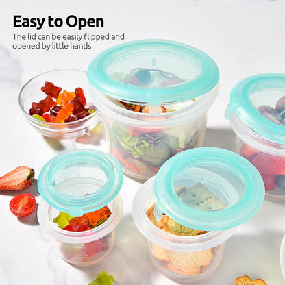 Silicone Container with Lids, Kitchen Food Storage Set, 2/4/8/16oz