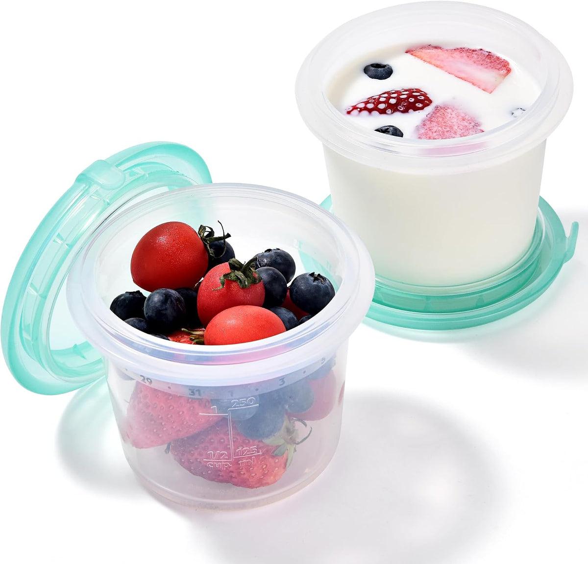 Silicone Container with Lids, Kitchen Food Storage Set, 2/4/8/16oz