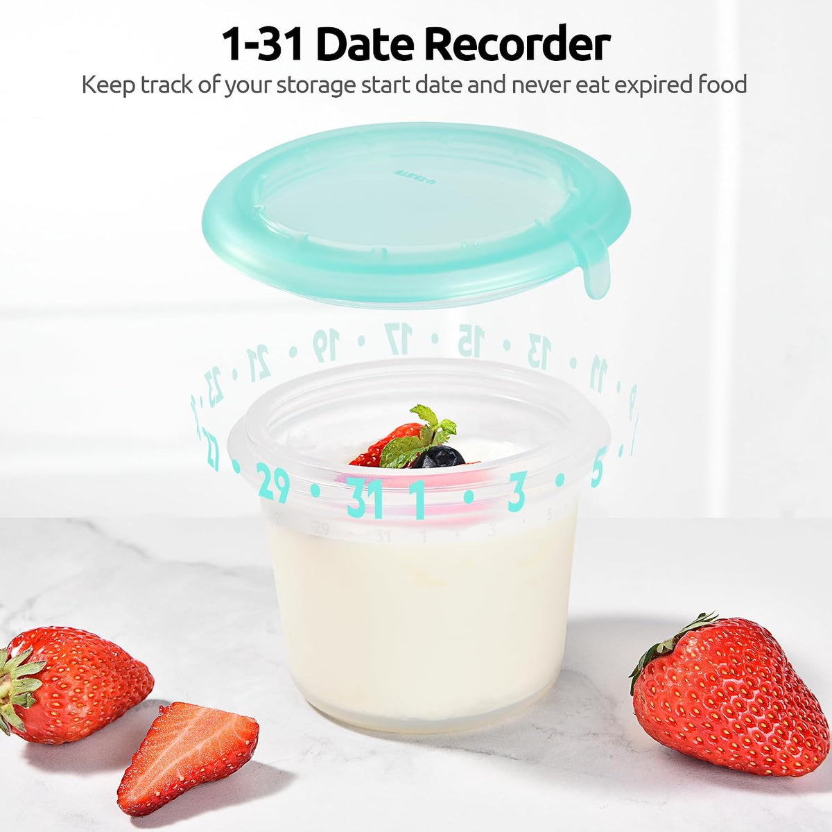 Silicone Container with Lids, Kitchen Food Storage Set, 2/4/8/16oz