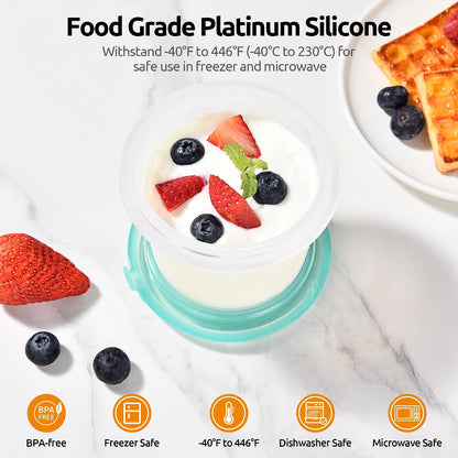 Silicone Container with Lids, Kitchen Food Storage Set, 2/4/8/16oz