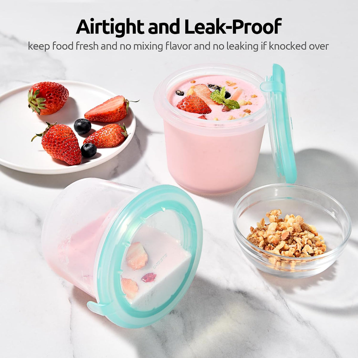 Silicone Container with Lids, Kitchen Food Storage Set, 2/4/8/16oz
