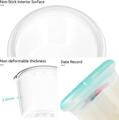 Silicone Container with Lids, Kitchen Food Storage Set, 2/4/8/16oz