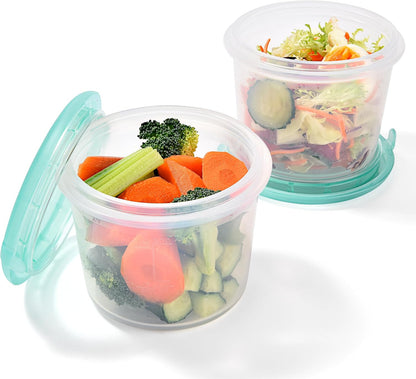 Silicone Container with Lids, Kitchen Food Storage Set, 2/4/8/16oz