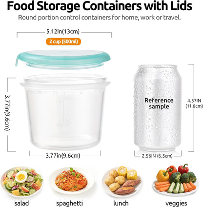 Silicone Container with Lids, Kitchen Food Storage Set, 2/4/8/16oz