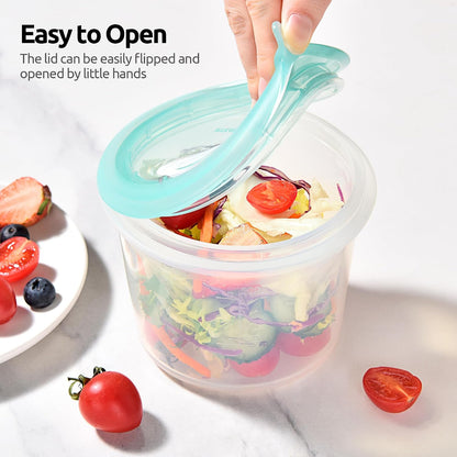Silicone Container with Lids, Kitchen Food Storage Set, 2/4/8/16oz