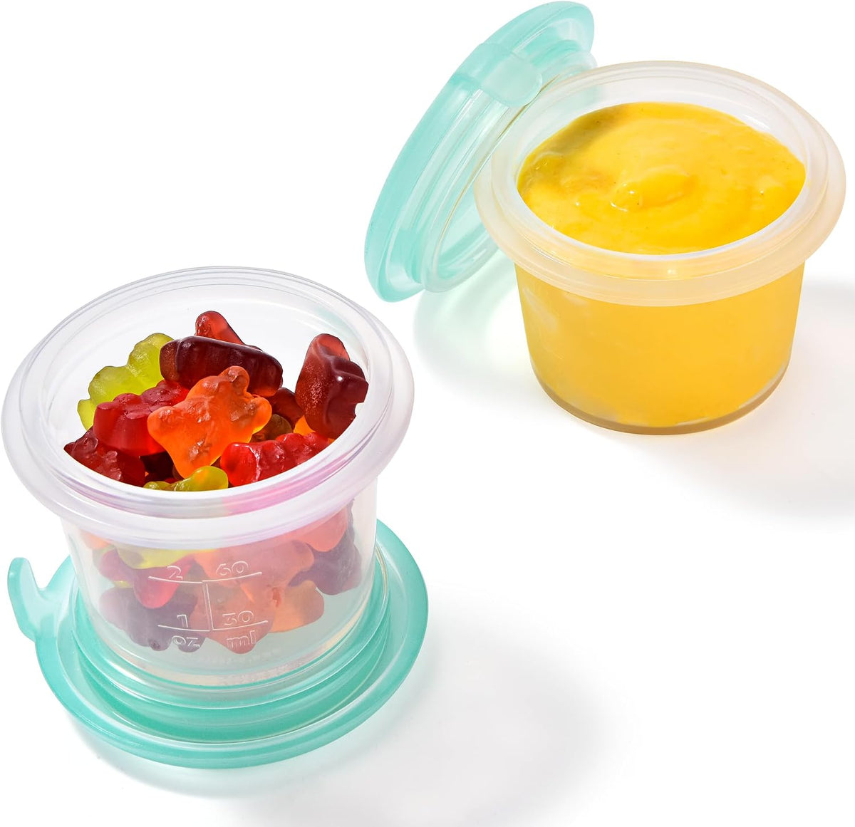 Silicone Container with Lids, Kitchen Food Storage Set, 2/4/8/16oz