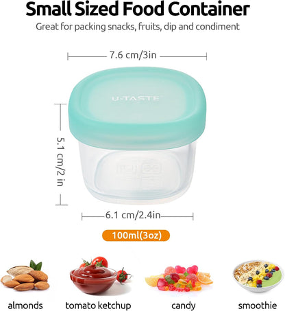 Silicone Container with Lids, Kitchen Food Storage Set, 2/4/8/16oz
