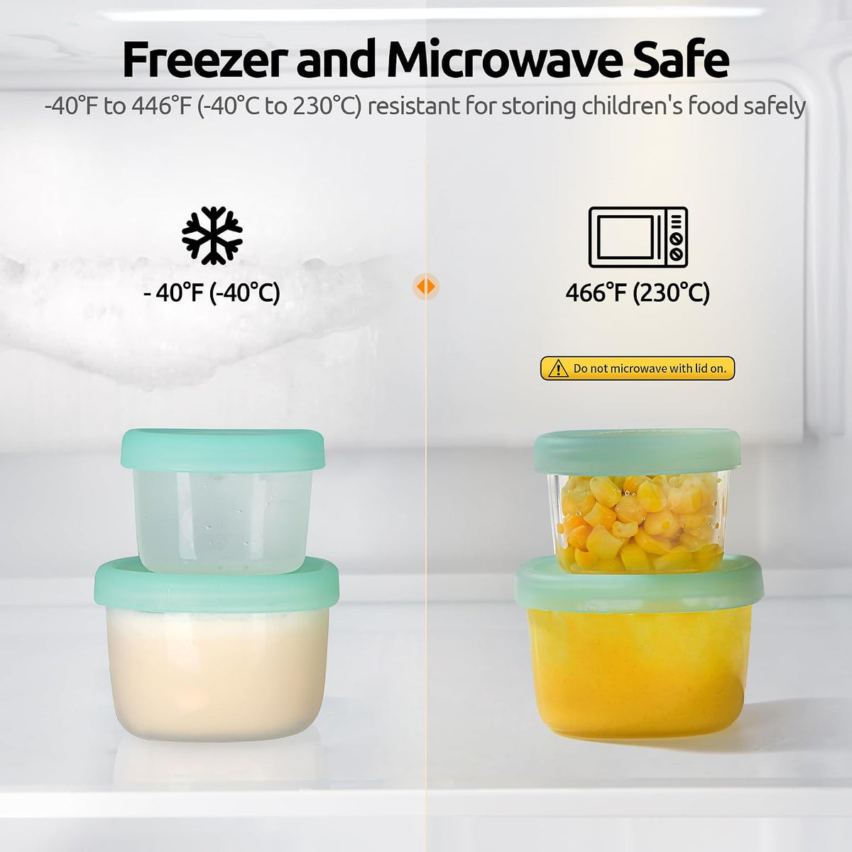 Silicone Container with Lids, Kitchen Food Storage Set, 2/4/8/16oz