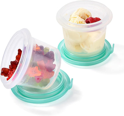 Silicone Container with Lids, Kitchen Food Storage Set, 2/4/8/16oz