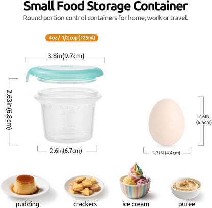 Silicone Container with Lids, Kitchen Food Storage Set, 2/4/8/16oz