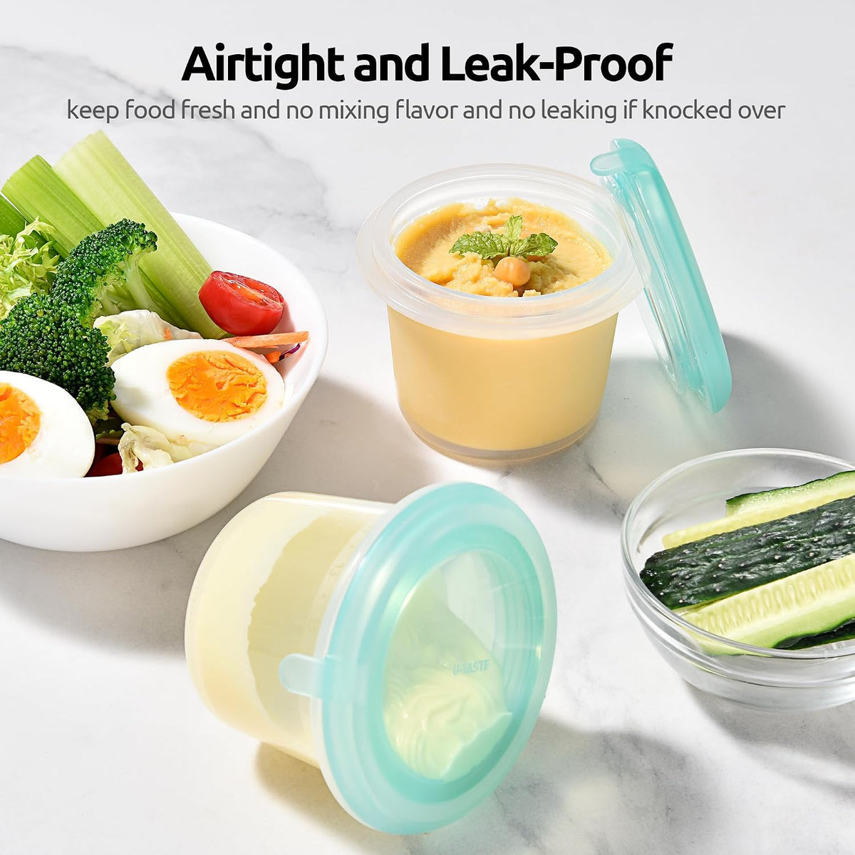 Silicone Container with Lids, Kitchen Food Storage Set, 2/4/8/16oz