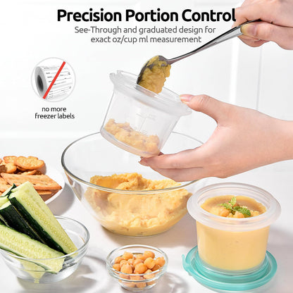 Silicone Container with Lids, Kitchen Food Storage Set, 2/4/8/16oz