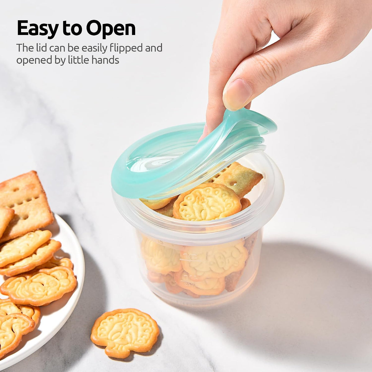 Silicone Container with Lids, Kitchen Food Storage Set, 2/4/8/16oz