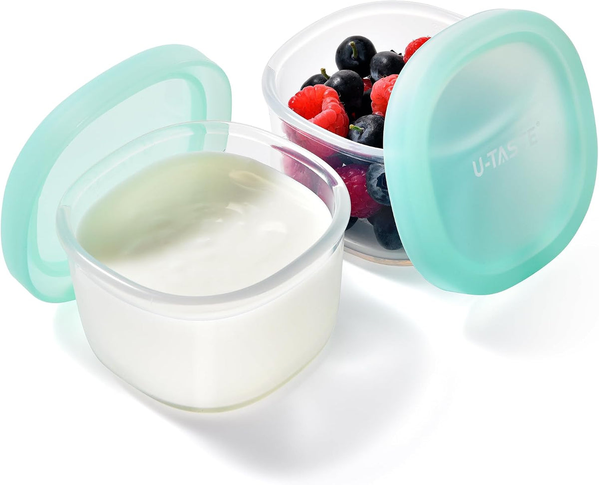 Silicone Container with Lids, Kitchen Food Storage Set, 2/4/8/16oz