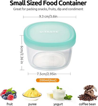 Silicone Container with Lids, Kitchen Food Storage Set, 2/4/8/16oz