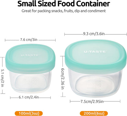 Silicone Container with Lids, Kitchen Food Storage Set, 2/4/8/16oz