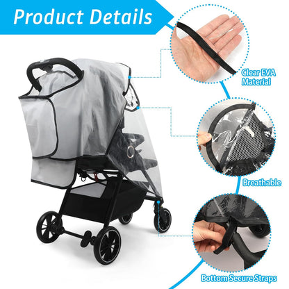 Clear Stroller Rain Cover, Universal Stroller Poncho