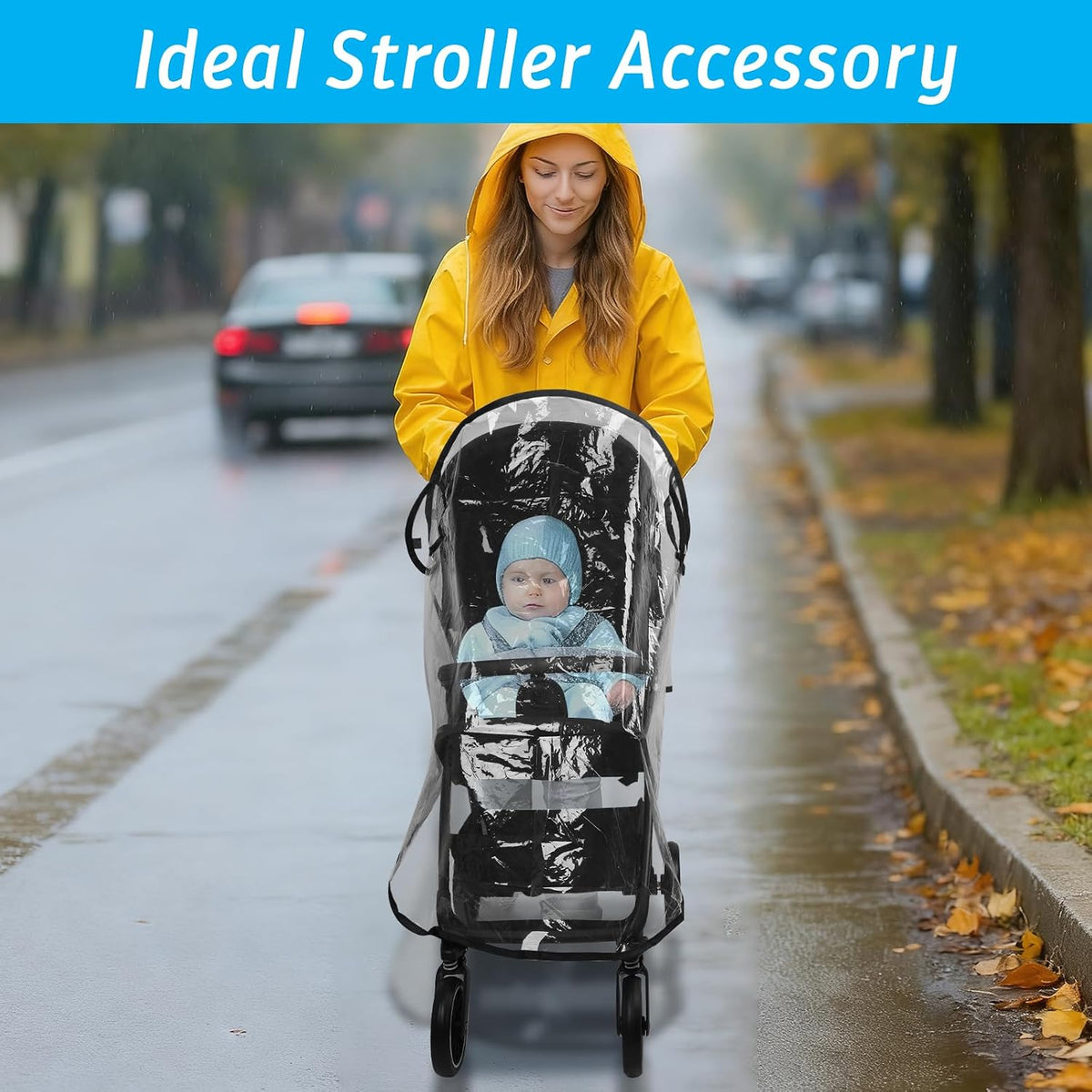Clear Stroller Rain Cover, Universal Stroller Poncho