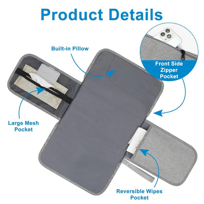 Portable Diaper Changing Pad, Waterproof Travel Baby Changing Mat, Newborn Essentials Baby Shower Gifts, Grey