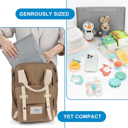 Portable Diaper Changing Pad, Waterproof Travel Baby Changing Mat, Newborn Essentials Baby Shower Gifts, Grey