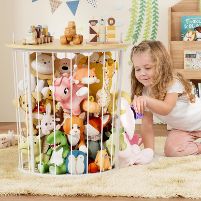 Large Stuffed Animal Storage End Table, Toy Storage for Kids Room