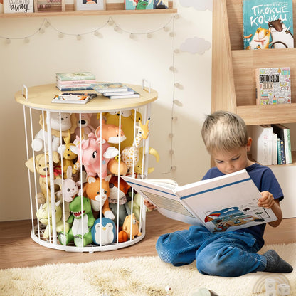 Large Stuffed Animal Storage End Table, Toy Storage for Kids Room