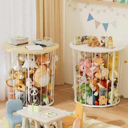 Large Stuffed Animal Storage End Table, Toy Storage for Kids Room