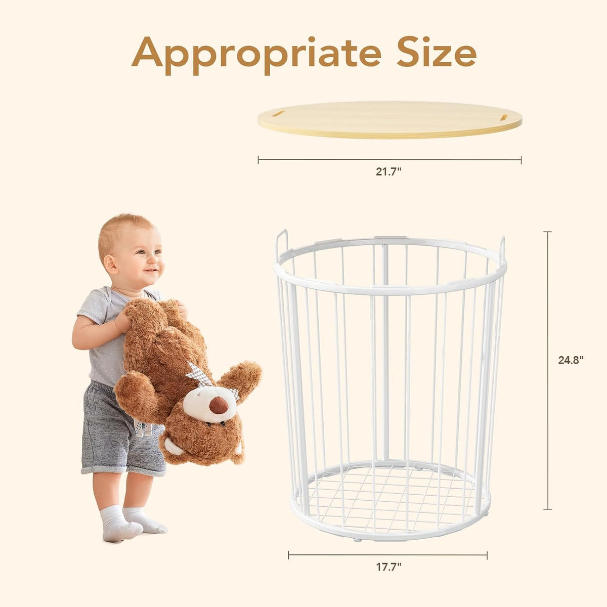 Large Stuffed Animal Storage End Table, Toy Storage for Kids Room