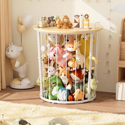 Large Stuffed Animal Storage End Table, Toy Storage for Kids Room