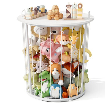 Large Stuffed Animal Storage End Table, Toy Storage for Kids Room