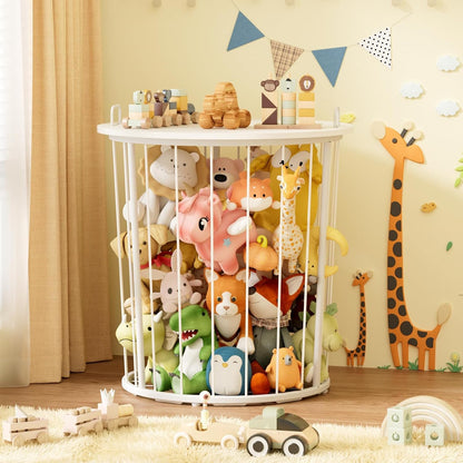 Large Stuffed Animal Storage End Table, Toy Storage for Kids Room