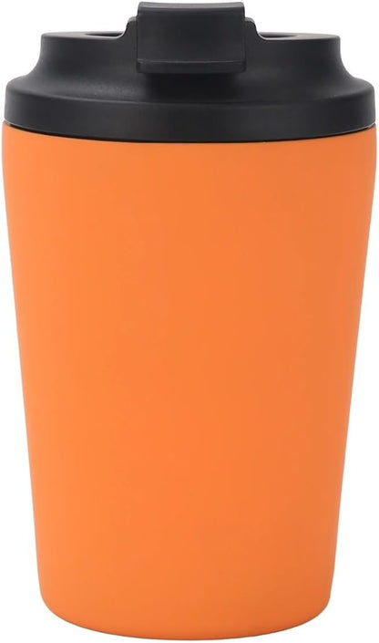 Stainless steel coffee cup, simple and portable water bottle | Flip-top leak-proof, commuter car-mounted portable coffee travel cup