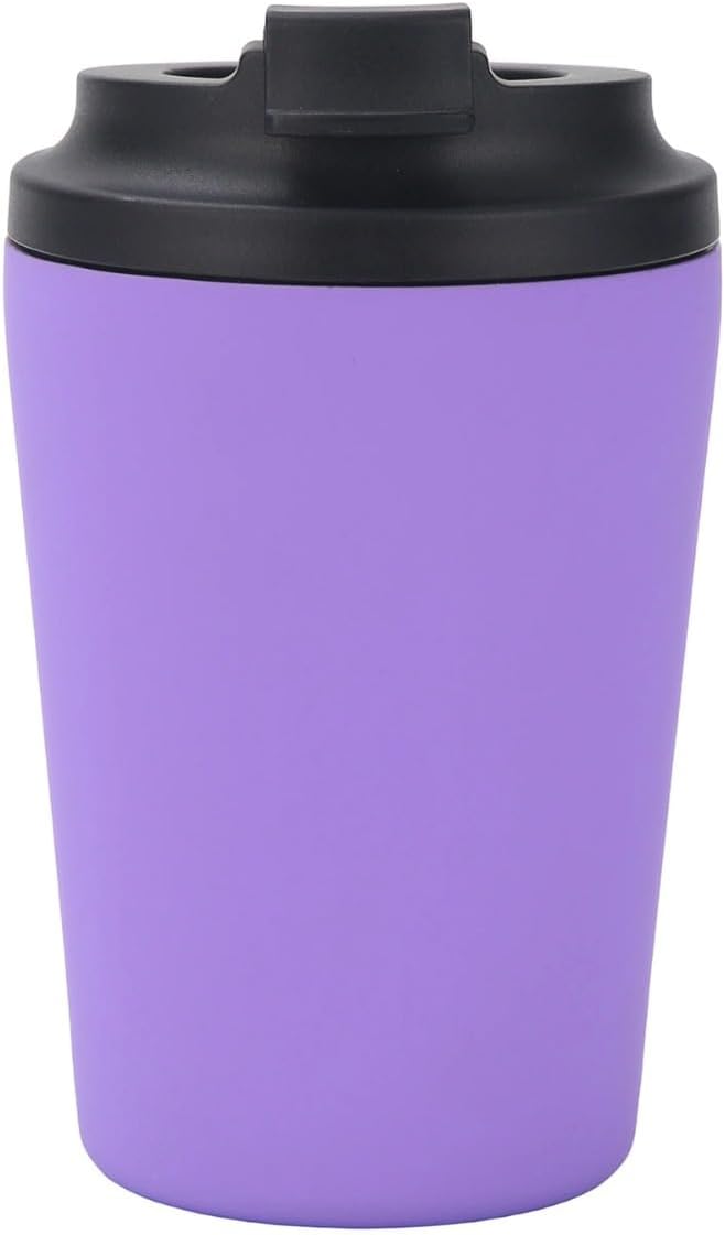 Stainless steel coffee cup, simple and portable water bottle | Flip-top leak-proof, commuter car-mounted portable coffee travel cup