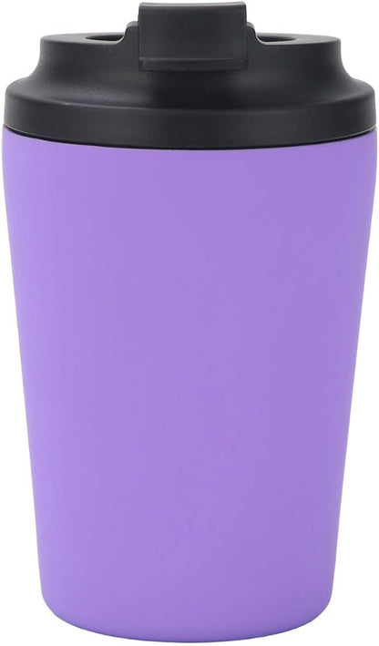 Stainless steel coffee cup, simple and portable water bottle | Flip-top leak-proof, commuter car-mounted portable coffee travel cup