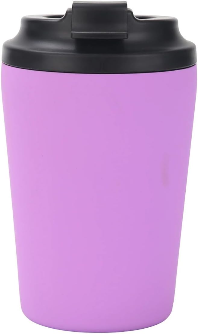 Stainless steel coffee cup, simple and portable water bottle | Flip-top leak-proof, commuter car-mounted portable coffee travel cup