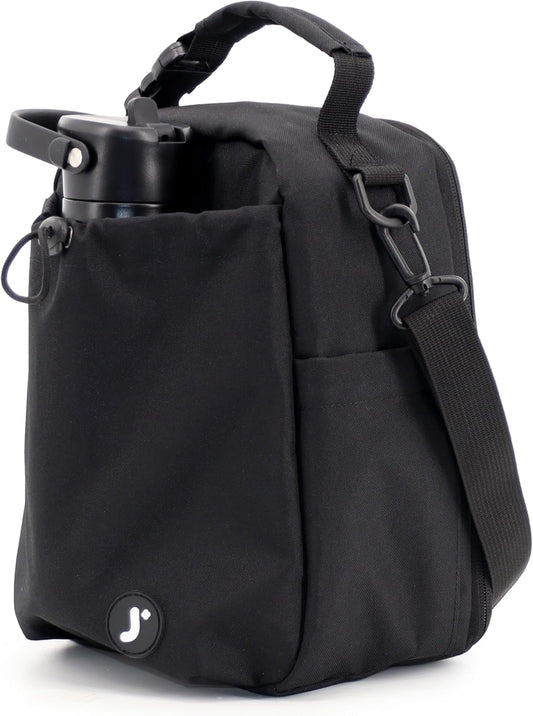 Cole Insulated Lunch Bag with Water Bottle Holder. 40oz Water Bottle Carrier Compatible w/ 40 oz Owala/Stanley Cups. Tall Thermal Crossbody Lunch Box with Strap, Olive Green