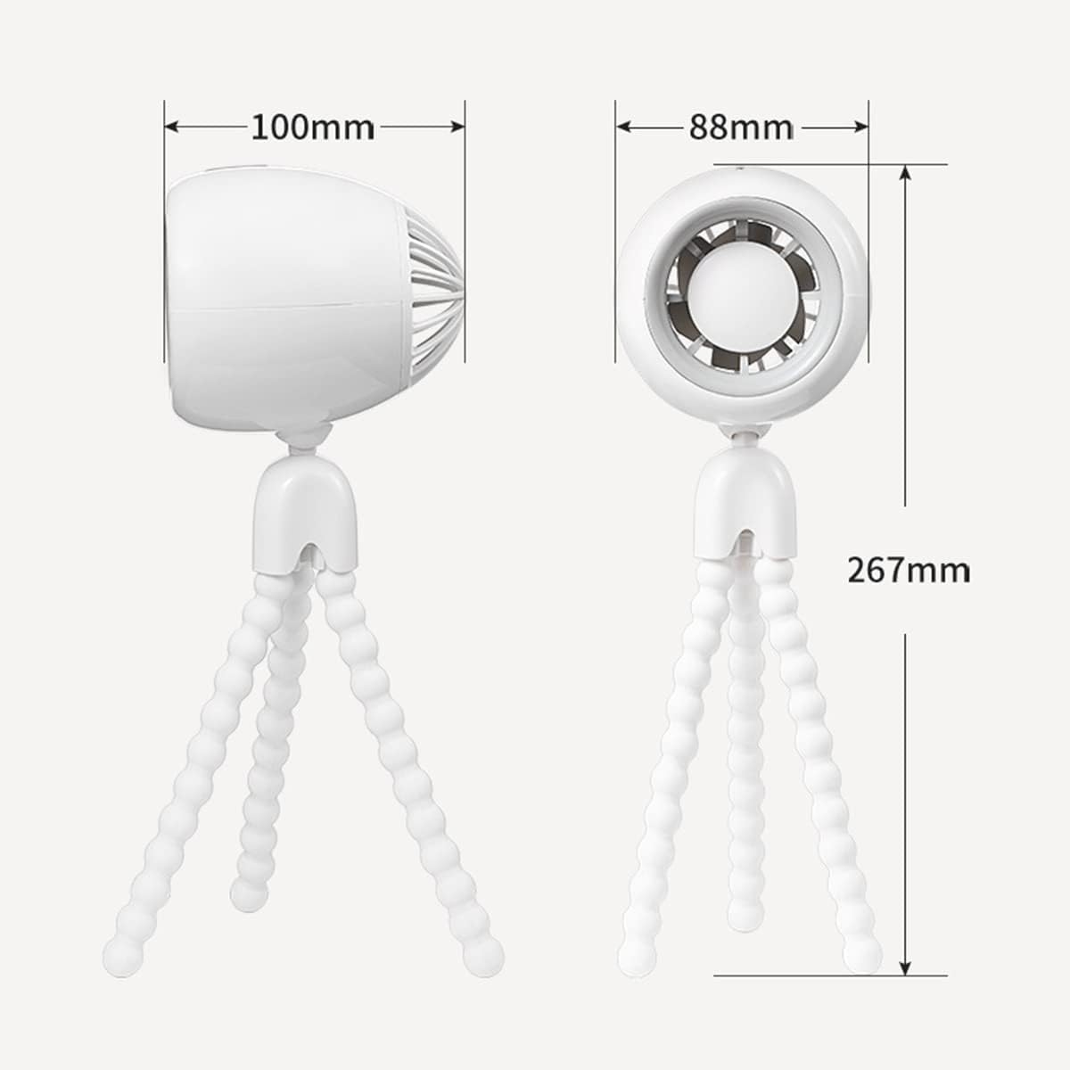 Flexible Clip-On Stroller Fan with USB Rechargeable Battery, 3 Speed Settings, 360° Rotation - Portable and Versatile Tripod Fan for Strollers, Car Seats, and Outdoor Use