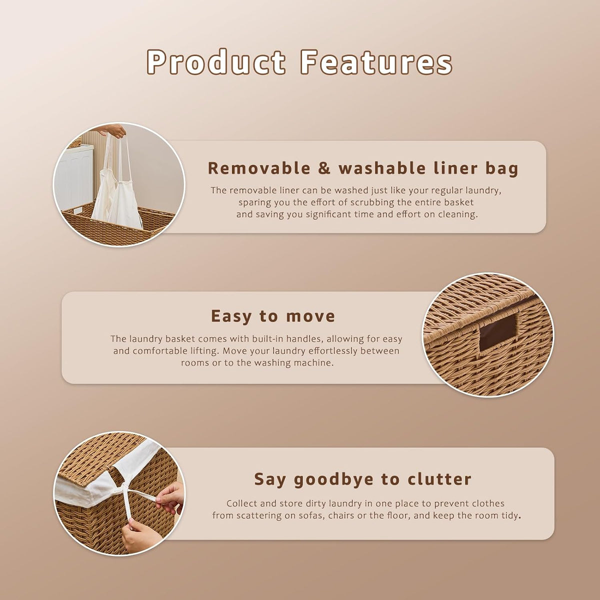 Heightened Feet Laundry Hamper with Lid, 2-Section Water Hyacinth Basket