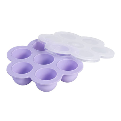 Baby Food Storage Tray 2 Pack 200g Silicone 7-Cavity with Clip-On Lid