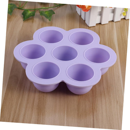 Baby Food Storage Tray 2 Pack 200g Silicone 7-Cavity with Clip-On Lid