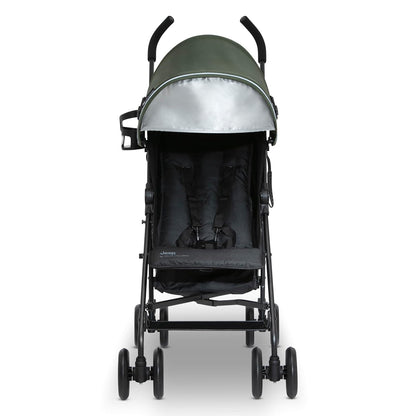Jeep AdventureGlyde Stroller - Lightweight Travel Stroller with Smoothest Ride & Compact Fold, 3-Position Recline, Extra Large Storage Basket, Black/Grey