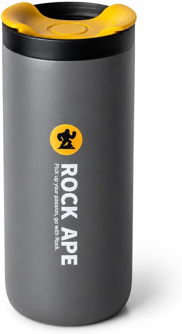 16 oz Travel Coffee Mug, 316 Stainless Steel Vacuum Insulated Tumbler with Leakproof One-Hand Lid, Fits Most Car Cup Holders, Reusable Commuter Cup for Hot and Cold Drinks, Gray