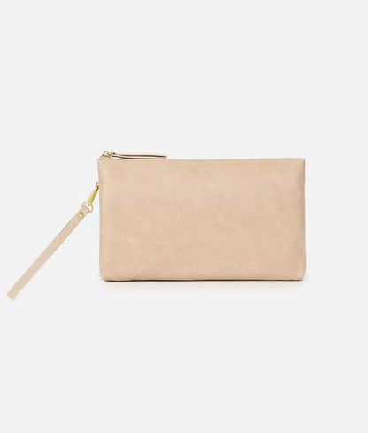 The Changing Clutch, Diaper Clutch with Diaper Changing Mat, Zippered Premium Matte Faux Leather Compact Diaper Bag with Wipeable Changing Pad, 12x7.5 inches